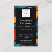 モダンポップアートレトロカラフルヘアメイクロゴ 名刺 (裏面)