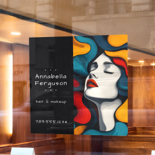 モダンポップアートレトロカラフルヘアメイク ウィンドウサイン