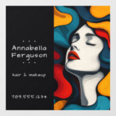 モダンポップアートレトロ カラフルな髪 メイクアップ ウィンドウサイン (シート)