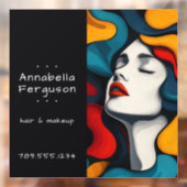 モダンポップアートレトロ カラフルな髪 メイクアップ ウィンドウサイン (シート2)