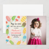 モダンポップシクル誕生日招待状 招待状 (正面/裏面)