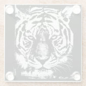 モダンポップ・アートのエレガントArt Tiger Headテンプレート ガラスコースター (裏面)