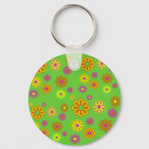 モダンポップ・アートの花 キーホルダー