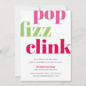 モダンポップ・アートの |大晦日パーティの招待状 招待状 (正面)