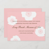 モダンポピーズ ウェディング レセプション カード - ピンク (正面/裏面)