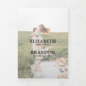 モダンポートレートフォトコラージュ結婚オーバーレイ 三つ折り招待状 (カバー)