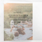 モダンポートレートフォトコラージュ結婚オーバーレイ 三つ折り招待状 (内部最初)