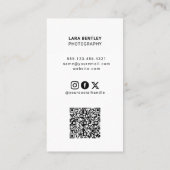 モダンポートレート写真QRコードスタイリスト 名刺 (裏面)