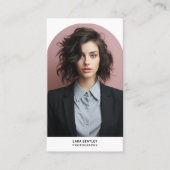 モダンポートレート写真QRコードスタイリスト 名刺 (正面)