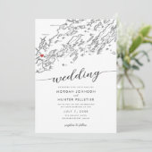 モダンポーミニマルトランドメインの結婚地図 招待状 (スタンド正面)