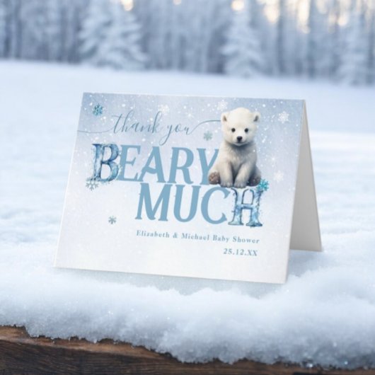 モダンポーラーベアの冬 Bearly Wait サンキューカード