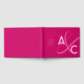 モダンマはっきりしたゼンタ結婚ン ゲストブック (全面)