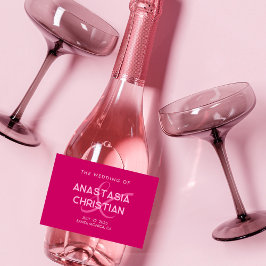 モダンマはっきりしたゼンタ結婚ン スパークリングワインラベル