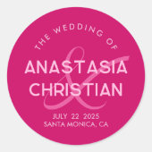 モダンマはっきりしたゼンタ結婚ン ラウンドシール (正面)