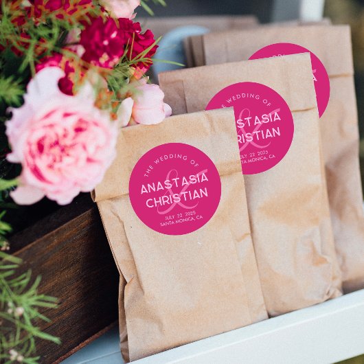 モダンマはっきりしたゼンタ結婚ン ラウンドシール