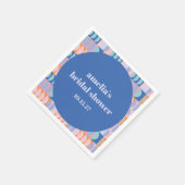 モダンマキシマリスト ブルー パープル カスタム ブライダルシャワー スタンダードカクテルナプキン (角)