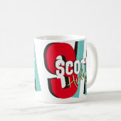 モダンマグとカはっきりしたラーモノグラム コーヒーマグカップ (正面右)