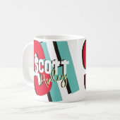 モダンマグとカはっきりしたラーモノグラム コーヒーマグカップ (正面左)