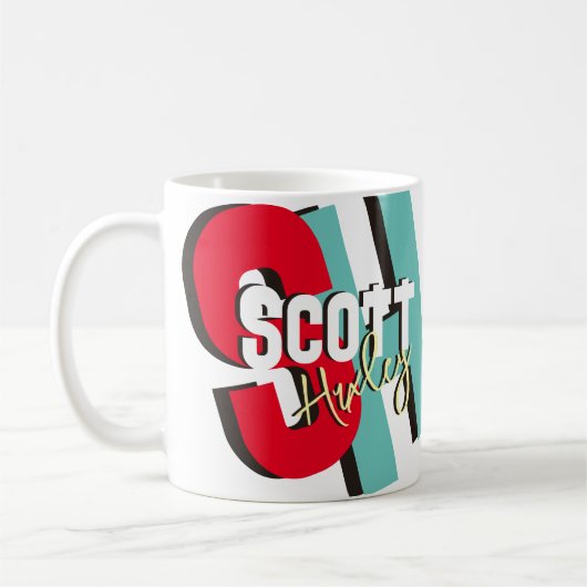 モダンマグとカはっきりしたラーモノグラム コーヒーマグカップ (左)