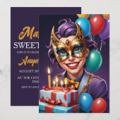 モダンマスカレード スイート16 招待状 (正面/裏面)