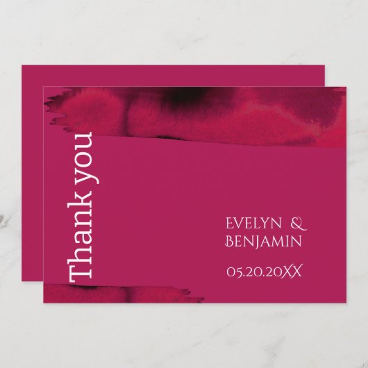 モダンマゼンタ サンキューカード (正面/裏面)