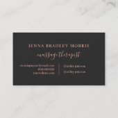 モダンマッサージセラピストスクリプトバラ金ゴールド箔 名刺 (裏面)