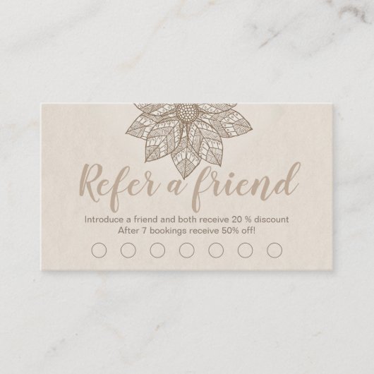 モダンマッサージセラピストスクリプト蓮の花 ロイヤリティカード (正面)