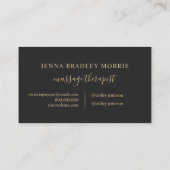 モダンマッサージセラピストスクリプトchic金ゴールド箔 名刺 (裏面)