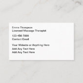 モダンマッサージセラピストロゴ名刺 名刺 (裏面)