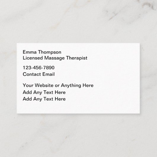 モダンマッサージセラピストロゴ名刺 名刺 (裏面)