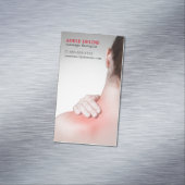 モダンマッサージセラピスト女の背中 マグネット名刺 (インサイチュ)