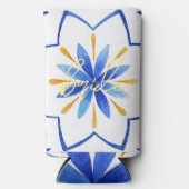 モダンマッチング ブライド バチェロレッテパーティー | モロッカンタイル スリム缶クーラー (正面)