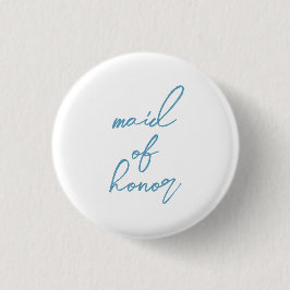 モダンマッチング メイドオブオナー バチェロレッテパーティー | 青 缶バッジ
