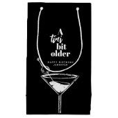 モダンマティーニの誕生日 ブラック Tini Bit Older スモールペーパーバッグ (正面)