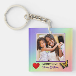モダンママと私の写真と名前 キーホルダー