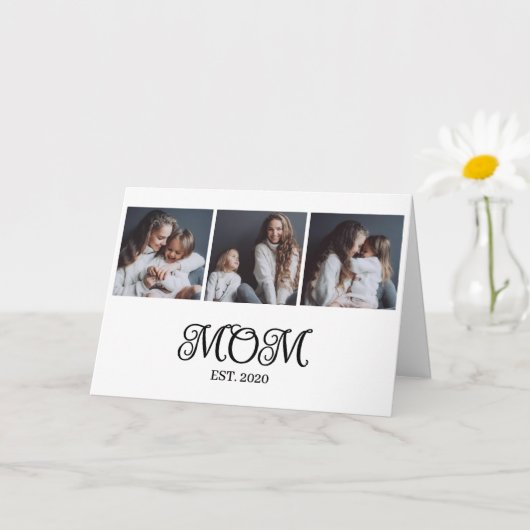 モダンママ 3枚の写真で母の日を祝う カード (小さな植物)