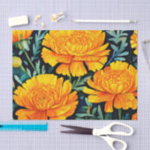 モダンマリゴールド水彩模様 薄葉紙 (クラフト)