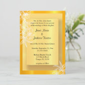 モダンマリーゴールド黄&白フローラスタンプ 招待状 (スタンド正面)