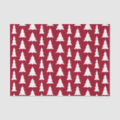 モダンマルーンのクリスマスパターンの白い木 薄葉紙 (正面)