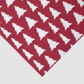 モダンマルーンのクリスマスパターンの白い木 薄葉紙 (詳細)