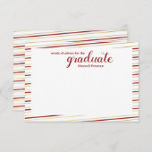 モダンマルーン&金ゴールドストライプののアドバイス 招待状 (正面/裏面)