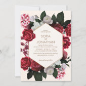 モダンマロ素朴ーンフローラ秋の結婚式 招待状 (正面)