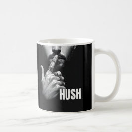モダンマンのシッシングジェスチャー HUSH グラフィック コーヒーマグカップ