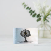 モダンマンダラエレガントヨガポーズツリーロゴアートバス 名刺 (スタンド正面)