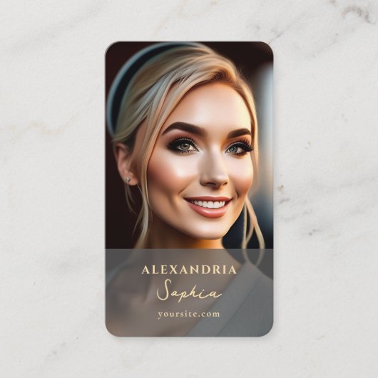 モダンマーケティングプロフェッショナルフォトブラック 名刺 (正面)