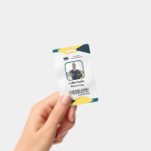 モダンマーケティングポートレートIDカード（緑と黄色） バッジ (手持ち)