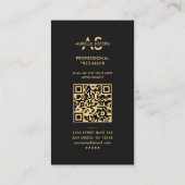 モダンマーケティングモノグラムプロフェッショナルブラック 名刺 (裏面)