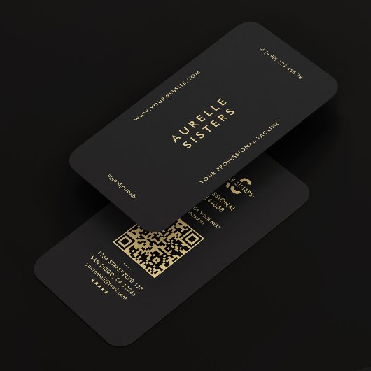 モダンマーケティングモノグラムプロフェッショナルブラック 名刺