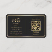 モダンマーケティング黒エレガント金ゴールドフレ縁どーム 名刺 (裏面)