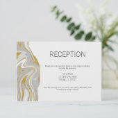 モダンマーブルとゴールドの結婚式の受付カード 招待状 (スタンド正面)